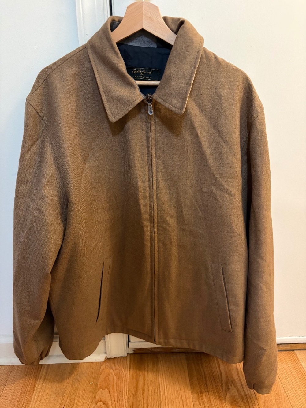 Bobby Jones Collection Men's 100% Wool Full Zip Golf Jacket M Camel